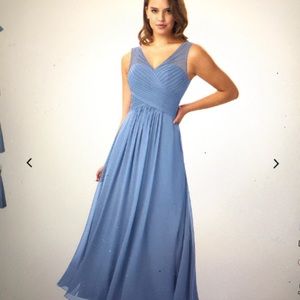 Azazie Alicia Steel Blue Dress